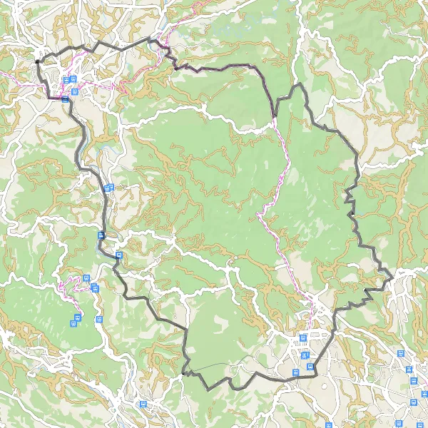 Miniatuurkaart van de fietsinspiratie "Scenic Road to Sant Joan de Vilatorrada" in Cataluña, Spain. Gemaakt door de Tarmacs.app fietsrouteplanner