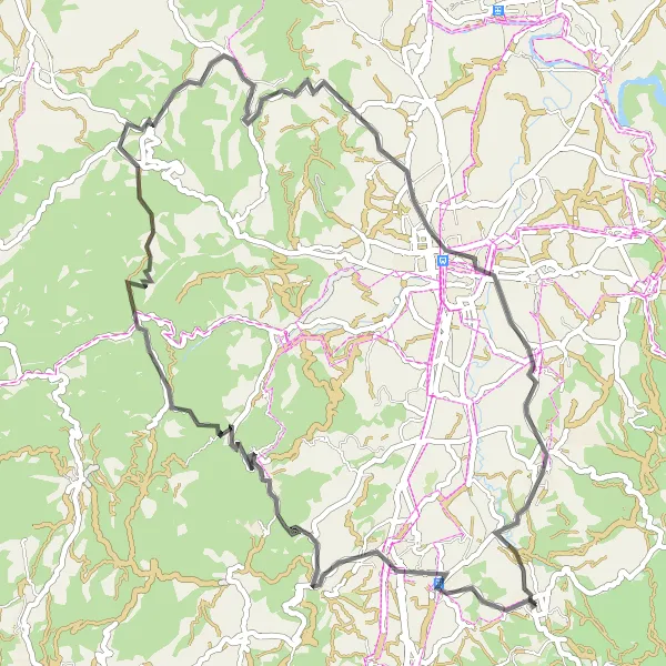 Map miniature of "The Castles of Catalonia" cycling inspiration in Cataluña, Spain. Generated by Tarmacs.app cycling route planner