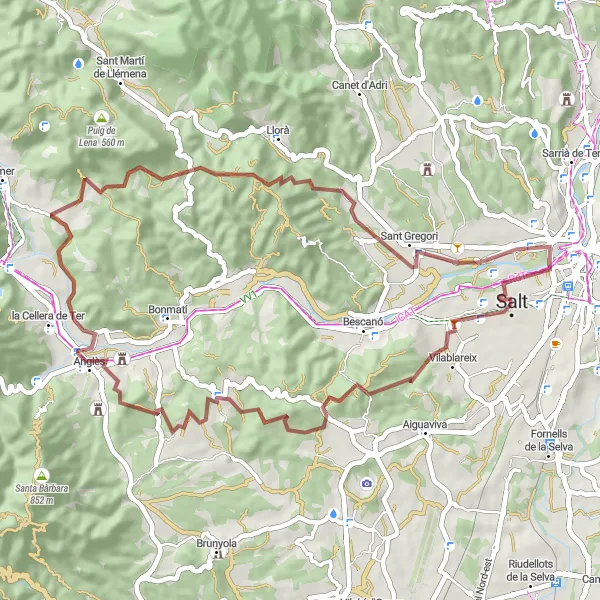 Miniatua del mapa de inspiración ciclista "Ruta de los Miradores Naturales" en Cataluña, Spain. Generado por Tarmacs.app planificador de rutas ciclistas