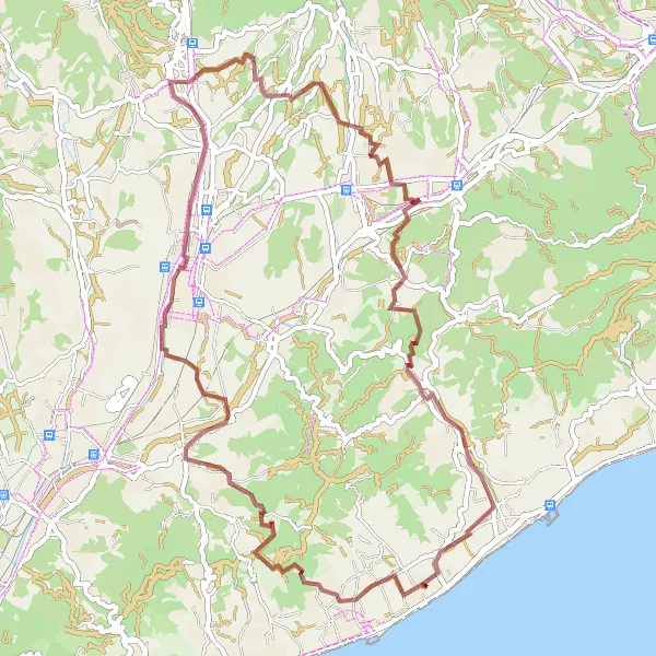 Miniaturní mapa "Gravelová trasa kolem Vilassar de Mar" inspirace pro cyklisty v oblasti Cataluña, Spain. Vytvořeno pomocí plánovače tras Tarmacs.app