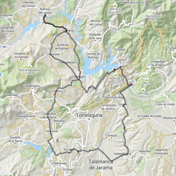 Miniatuurkaart van de fietsinspiratie "Rondje langs historische bezienswaardigheden" in Comunidad de Madrid, Spain. Gemaakt door de Tarmacs.app fietsrouteplanner