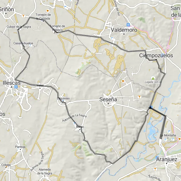 Miniatura mapy "Trasa rowerowa po asfalcie" - trasy rowerowej w Comunidad de Madrid, Spain. Wygenerowane przez planer tras rowerowych Tarmacs.app