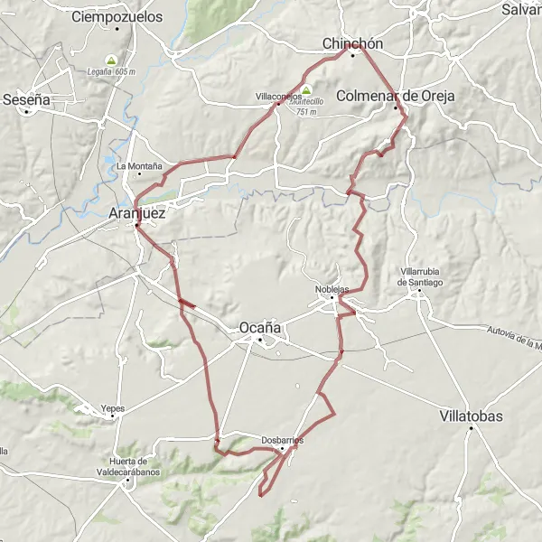 Miniatura mapy "Przejażdżka po długiej trasie szutrowej" - trasy rowerowej w Comunidad de Madrid, Spain. Wygenerowane przez planer tras rowerowych Tarmacs.app