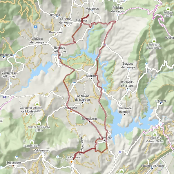 Miniatura mapy "Trasa szutrowa La Cabrera - Pico De La Miel" - trasy rowerowej w Comunidad de Madrid, Spain. Wygenerowane przez planer tras rowerowych Tarmacs.app