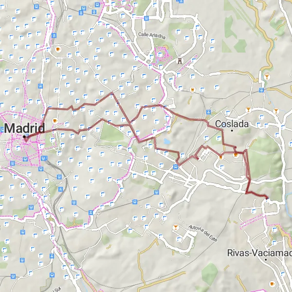 Miniatuurkaart van de fietsinspiratie "Rondrit door Latina op grindpaden" in Comunidad de Madrid, Spain. Gemaakt door de Tarmacs.app fietsrouteplanner