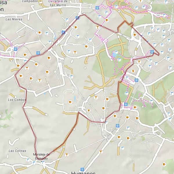 Miniatua del mapa de inspiración ciclista "Ruta en bicicleta de grava cerca de Leganés" en Comunidad de Madrid, Spain. Generado por Tarmacs.app planificador de rutas ciclistas