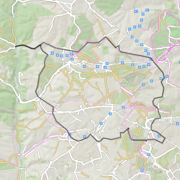 Miniatura mapy "Szlak rowerowy szosowy od Leganés do Villaviciosa de Odón" - trasy rowerowej w Comunidad de Madrid, Spain. Wygenerowane przez planer tras rowerowych Tarmacs.app