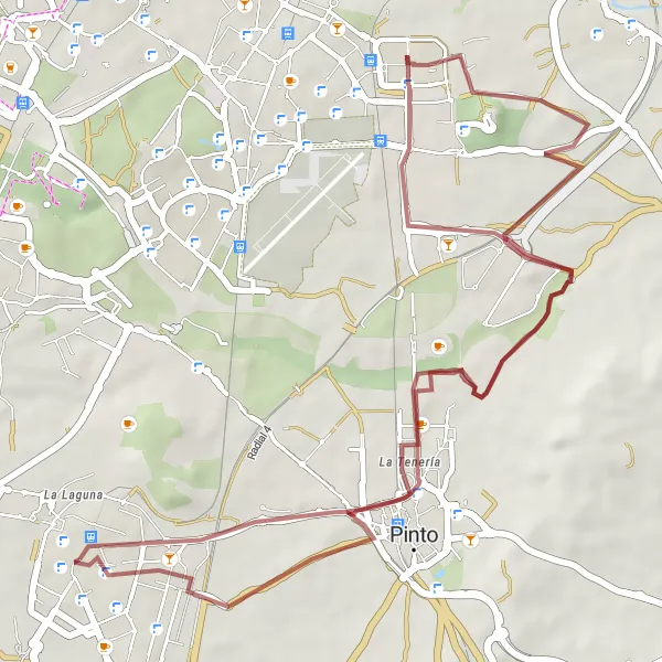 Miniatua del mapa de inspiración ciclista "Ruta de Parla al Cerro de la Cantueña" en Comunidad de Madrid, Spain. Generado por Tarmacs.app planificador de rutas ciclistas
