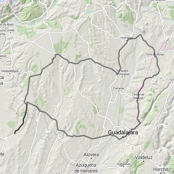 Miniatuurkaart van de fietsinspiratie "Verken het platteland rondom Valdenuño Fernández" in Comunidad de Madrid, Spain. Gemaakt door de Tarmacs.app fietsrouteplanner