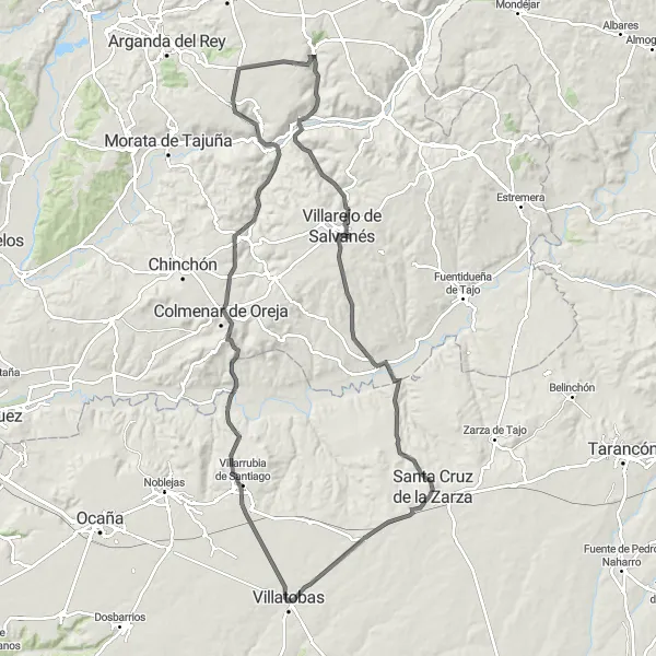 Miniatura mapy "Trasa rowerowa 'Długie Podróżowanie'" - trasy rowerowej w Comunidad de Madrid, Spain. Wygenerowane przez planer tras rowerowych Tarmacs.app