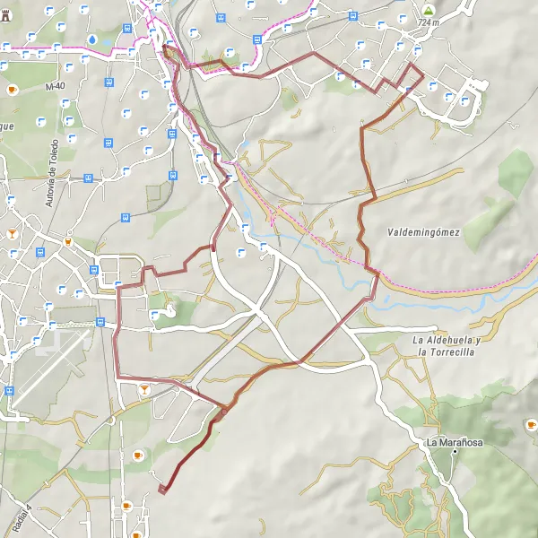 Map miniature of "Villa de Vallecas - Búnquer Route" cycling inspiration in Comunidad de Madrid, Spain. Generated by Tarmacs.app cycling route planner