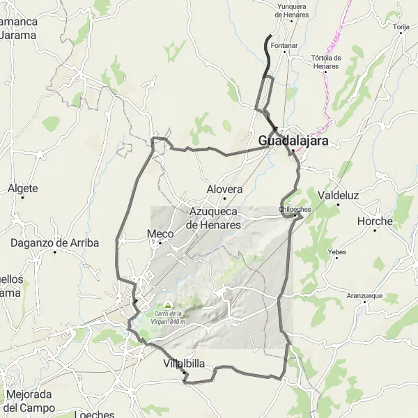 Miniatua del mapa de inspiración ciclista "Ruta de las Formas Sagradas" en Comunidad de Madrid, Spain. Generado por Tarmacs.app planificador de rutas ciclistas