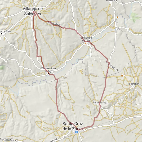 Map miniature of "Gravel Adventure" cycling inspiration in Comunidad de Madrid, Spain. Generated by Tarmacs.app cycling route planner