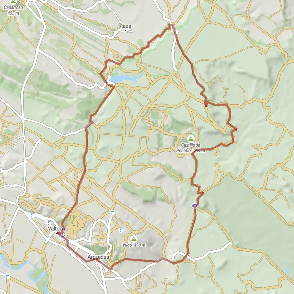 Miniaturní mapa "Scenic Gravel Loop from Valtierra through Castildetierra and El Balconico de los Moros" inspirace pro cyklisty v oblasti Comunidad Foral de Navarra, Spain. Vytvořeno pomocí plánovače tras Tarmacs.app