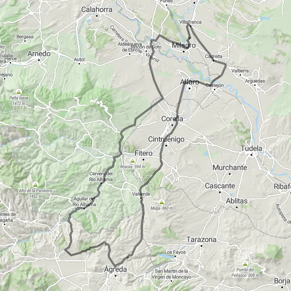 Miniatuurkaart van de fietsinspiratie "Historical Road Cycling Tour" in Comunidad Foral de Navarra, Spain. Gemaakt door de Tarmacs.app fietsrouteplanner