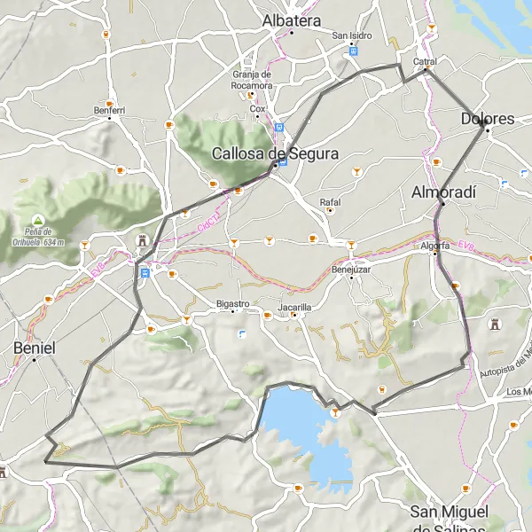 Map miniature of "Zeneta Loop" cycling inspiration in Comunitat Valenciana, Spain. Generated by Tarmacs.app cycling route planner