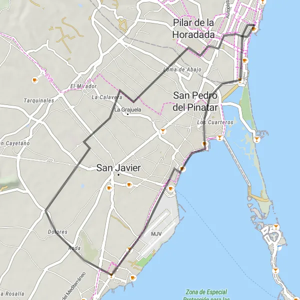 Miniatura mapy "Krótka, ale intensywna trasa rowerowa" - trasy rowerowej w Comunitat Valenciana, Spain. Wygenerowane przez planer tras rowerowych Tarmacs.app