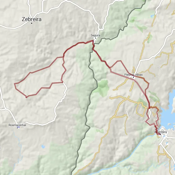 Miniatura mapy "Rowerowa wyprawa w okolice Alcántara" - trasy rowerowej w Extremadura, Spain. Wygenerowane przez planer tras rowerowych Tarmacs.app