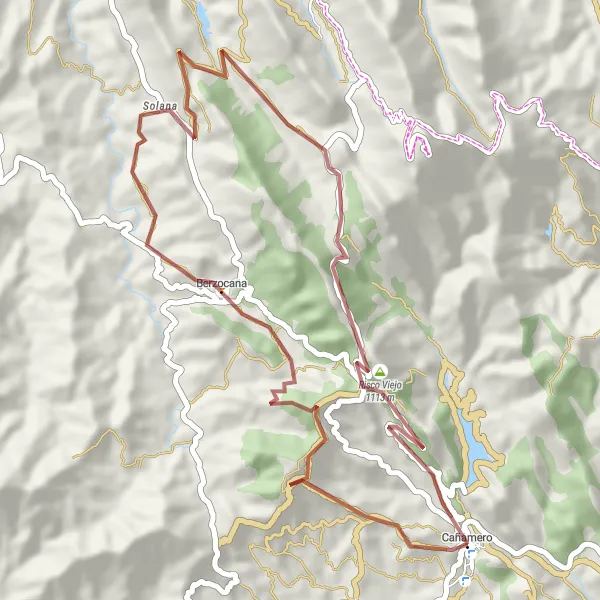 Miniatua del mapa de inspiración ciclista "Ruta de Berzocana y Risco Viejo" en Extremadura, Spain. Generado por Tarmacs.app planificador de rutas ciclistas