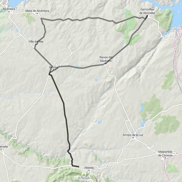 Miniatura mapy "Szlak Rdzawoskórej Przygody" - trasy rowerowej w Extremadura, Spain. Wygenerowane przez planer tras rowerowych Tarmacs.app