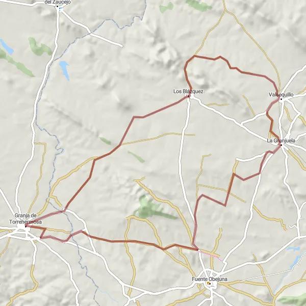 Miniatuurkaart van de fietsinspiratie "Ontdekkingstocht door Middeleeuwse Dorpen" in Extremadura, Spain. Gemaakt door de Tarmacs.app fietsrouteplanner