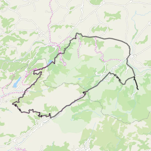 Miniatuurkaart van de fietsinspiratie "Weg naar La Garganta" in Extremadura, Spain. Gemaakt door de Tarmacs.app fietsrouteplanner