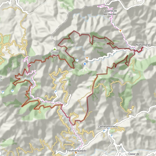 Miniatura mapy "Szlak rowerowy przez sielskie tereny" - trasy rowerowej w Extremadura, Spain. Wygenerowane przez planer tras rowerowych Tarmacs.app