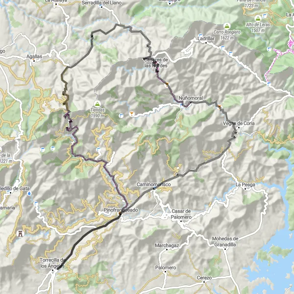 Miniatura mapy "Przejażdżka przez Rubiaco i Caminomorisco" - trasy rowerowej w Extremadura, Spain. Wygenerowane przez planer tras rowerowych Tarmacs.app