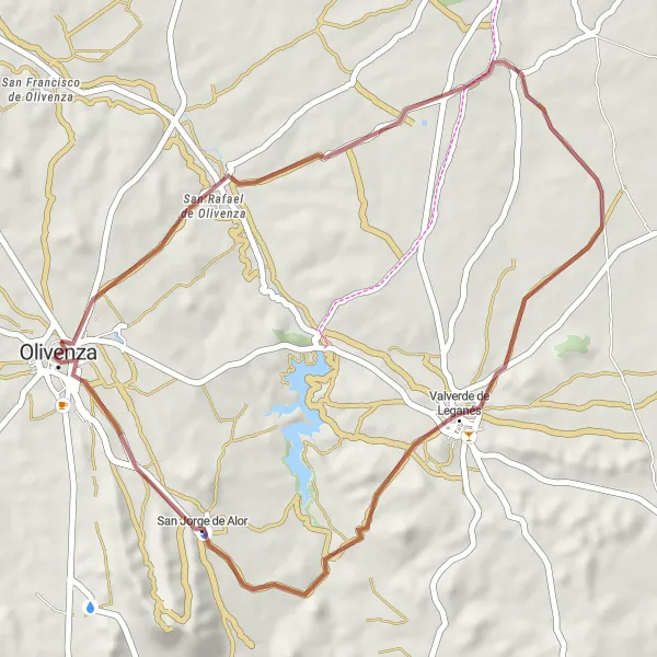 Miniatura mapy "Szlak do Puerta de los Ángeles" - trasy rowerowej w Extremadura, Spain. Wygenerowane przez planer tras rowerowych Tarmacs.app