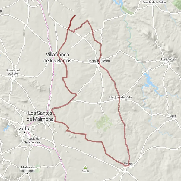 Miniatua del mapa de inspiración ciclista "Ruta de los Olivos Centenarios" en Extremadura, Spain. Generado por Tarmacs.app planificador de rutas ciclistas