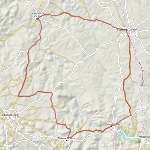 Miniatura mapy "Przejażdżka szutrowymi drogami Extremadury" - trasy rowerowej w Extremadura, Spain. Wygenerowane przez planer tras rowerowych Tarmacs.app