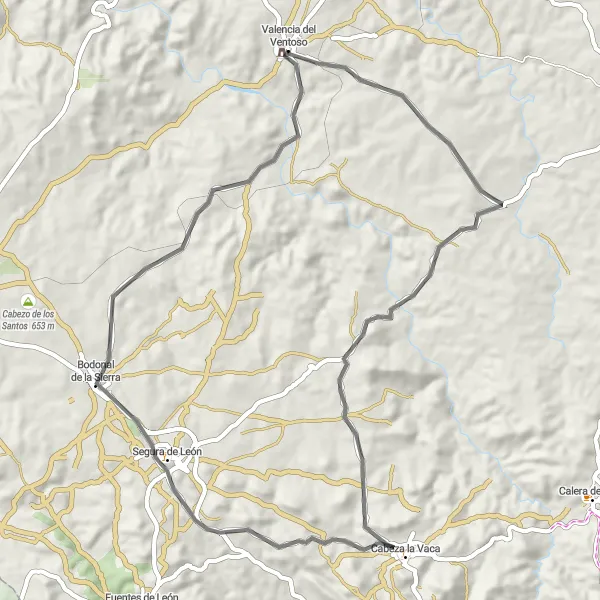Miniatura mapy "Wspaniała Droga Przez Extremadurę" - trasy rowerowej w Extremadura, Spain. Wygenerowane przez planer tras rowerowych Tarmacs.app