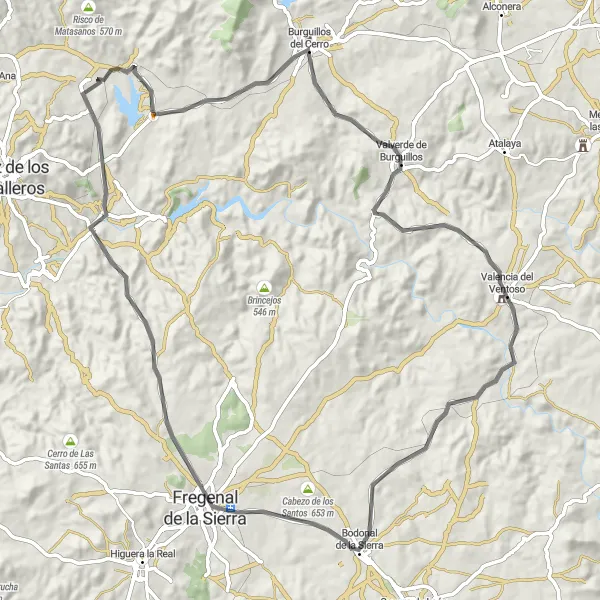 Miniatura mapy "Rowerowa wyprawa przez Andalusję" - trasy rowerowej w Extremadura, Spain. Wygenerowane przez planer tras rowerowych Tarmacs.app