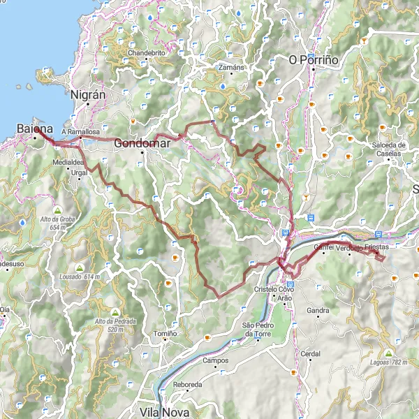 Karten-Miniaturansicht der Radinspiration "Abenteuerliche Gravel-Tour durch Galicien" in Galicia, Spain. Erstellt vom Tarmacs.app-Routenplaner für Radtouren