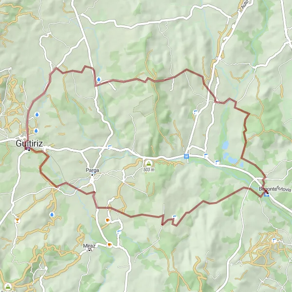 Karten-Miniaturansicht der Radinspiration "Abenteuerliche Gravel-Tour durch Galicien" in Galicia, Spain. Erstellt vom Tarmacs.app-Routenplaner für Radtouren