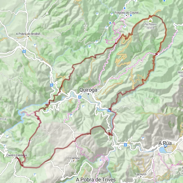 Miniaturní mapa "Ultimate Gravel Challenge" inspirace pro cyklisty v oblasti Galicia, Spain. Vytvořeno pomocí plánovače tras Tarmacs.app