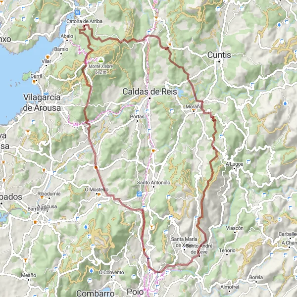 Miniatura della mappa di ispirazione al ciclismo "Giro in bicicletta da Catoira" nella regione di Galicia, Spain. Generata da Tarmacs.app, pianificatore di rotte ciclistiche