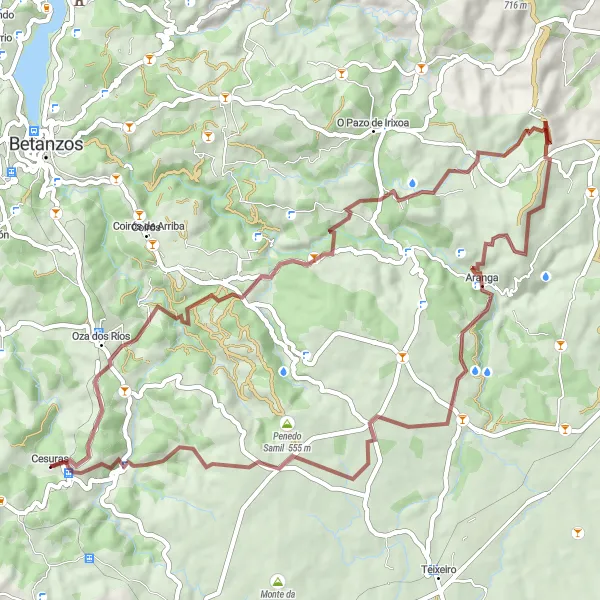 Miniatua del mapa de inspiración ciclista "Ruta a A Filgueira y A Ponte" en Galicia, Spain. Generado por Tarmacs.app planificador de rutas ciclistas