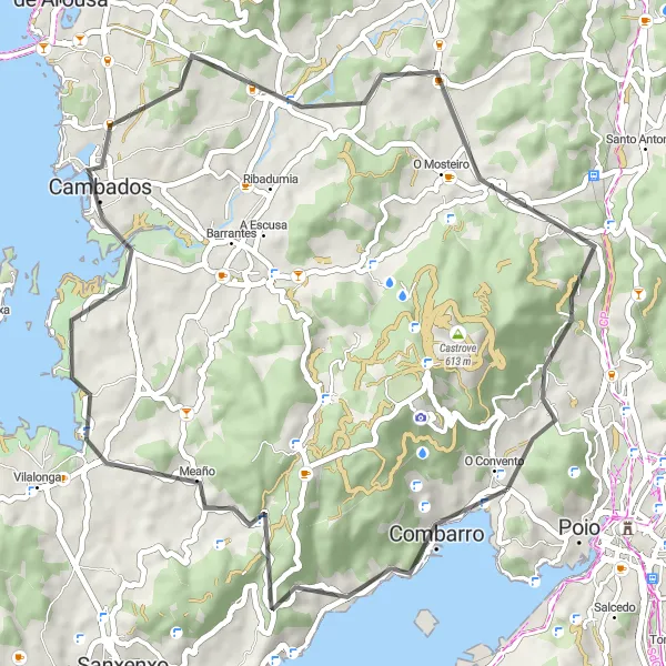 Karten-Miniaturansicht der Radinspiration "Küstenroute von Combarro" in Galicia, Spain. Erstellt vom Tarmacs.app-Routenplaner für Radtouren