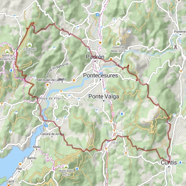 Miniatua del mapa de inspiración ciclista "Recorrido por Castillos y Miradores" en Galicia, Spain. Generado por Tarmacs.app planificador de rutas ciclistas