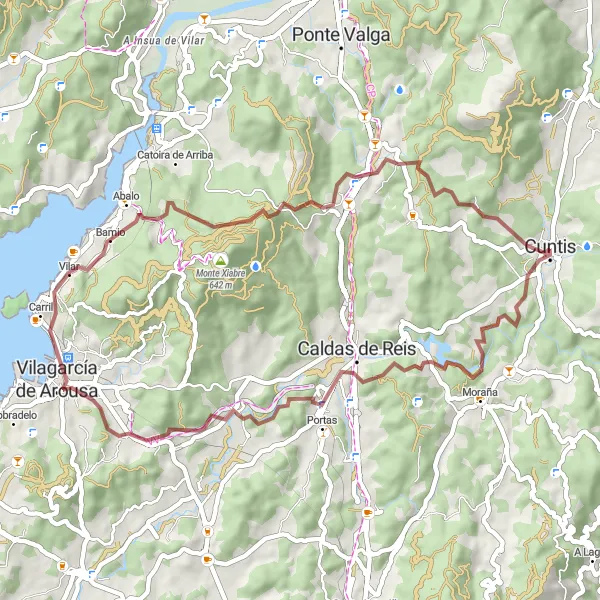 Miniatura mapy "Trasa gravel przez Vilagarcíę de Arousa i O Condado" - trasy rowerowej w Galicia, Spain. Wygenerowane przez planer tras rowerowych Tarmacs.app
