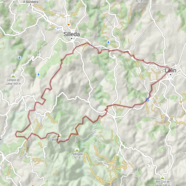 Miniatua del mapa de inspiración ciclista "Ruta de Lalín a través de A Estación, Candán, Currospedriños, Taboada y Lalín" en Galicia, Spain. Generado por Tarmacs.app planificador de rutas ciclistas