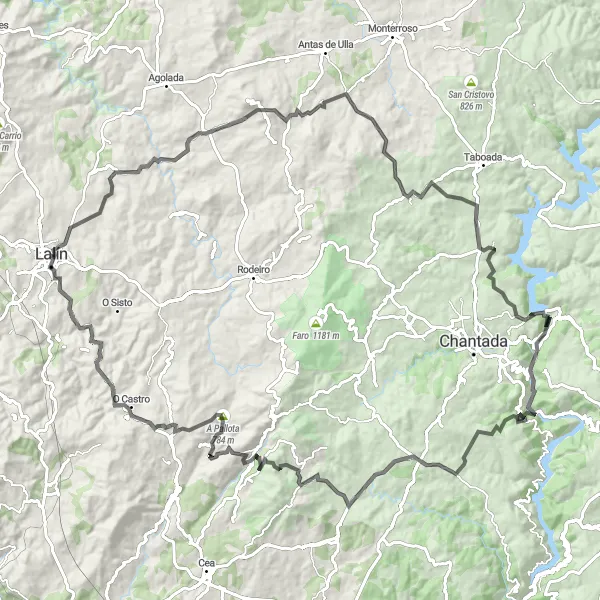 Miniature de la carte de l'inspiration cycliste "L'aventure cycliste à travers Brandián" dans la Galicia, Spain. Générée par le planificateur d'itinéraire cycliste Tarmacs.app
