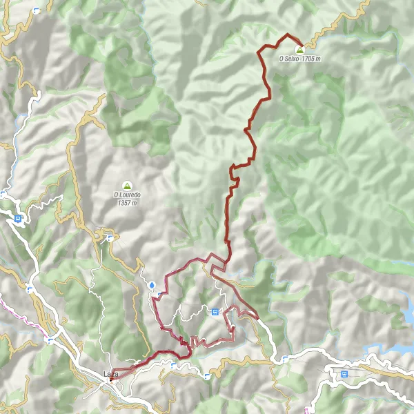 Miniatuurkaart van de fietsinspiratie "Avontuurlijke gravelroute naar Camba" in Galicia, Spain. Gemaakt door de Tarmacs.app fietsrouteplanner