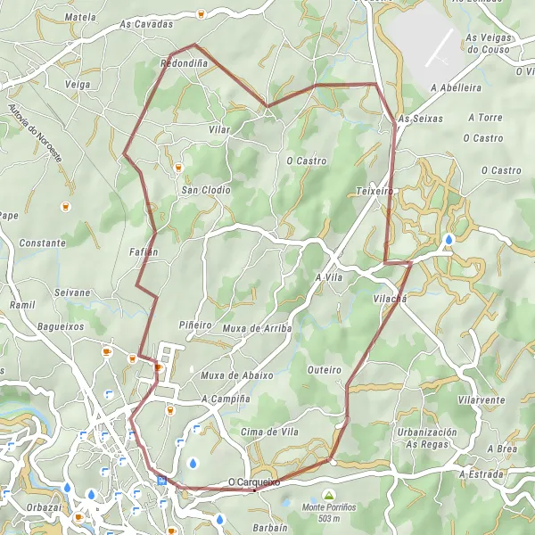Miniatura mapy "Rowerowe trasy w okolicy Lugo (Galicia, Hiszpania)" - trasy rowerowej w Galicia, Spain. Wygenerowane przez planer tras rowerowych Tarmacs.app