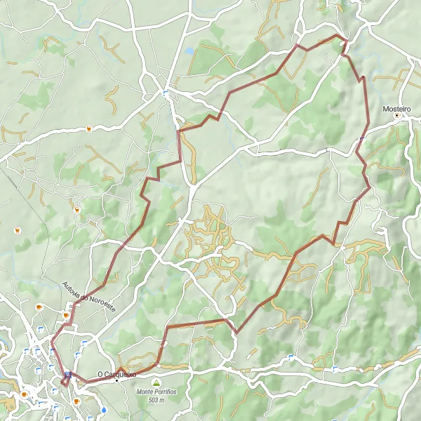 Miniatura mapy "Trasa Rowerowa na Grawelu do Monte Porriños" - trasy rowerowej w Galicia, Spain. Wygenerowane przez planer tras rowerowych Tarmacs.app