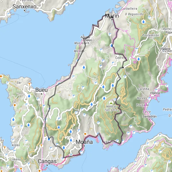 Miniatura della mappa di ispirazione al ciclismo "Giro panoramico di Oporto" nella regione di Galicia, Spain. Generata da Tarmacs.app, pianificatore di rotte ciclistiche