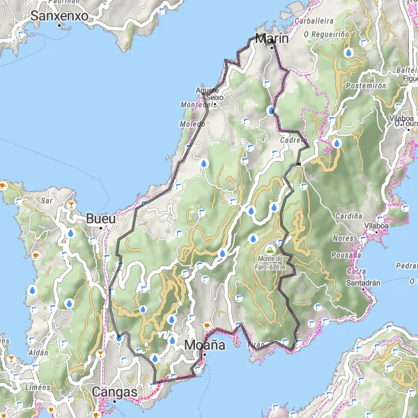 Miniatuurkaart van de fietsinspiratie "Korte rit naar de natuur" in Galicia, Spain. Gemaakt door de Tarmacs.app fietsrouteplanner