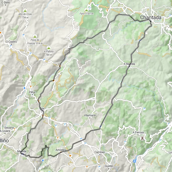 Miniatua del mapa de inspiración ciclista "Ruta de las Cimas" en Galicia, Spain. Generado por Tarmacs.app planificador de rutas ciclistas