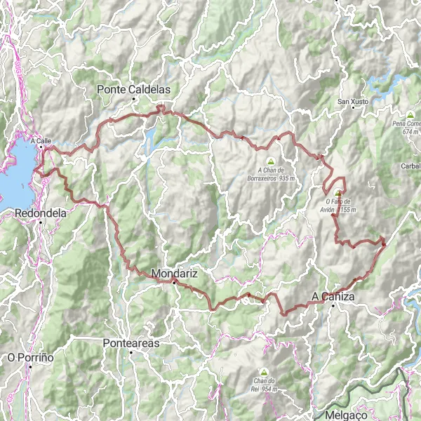 Karten-Miniaturansicht der Radinspiration "Abenteuerliche Schottertour durch Galicien" in Galicia, Spain. Erstellt vom Tarmacs.app-Routenplaner für Radtouren